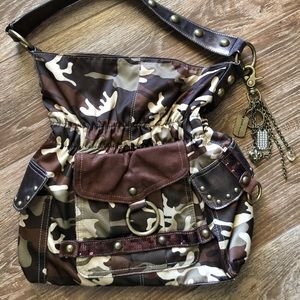 Kathy Van Zeeland Camo Hobo Purse